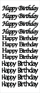 Happy Birthday Dazzles™ Stickers, Black